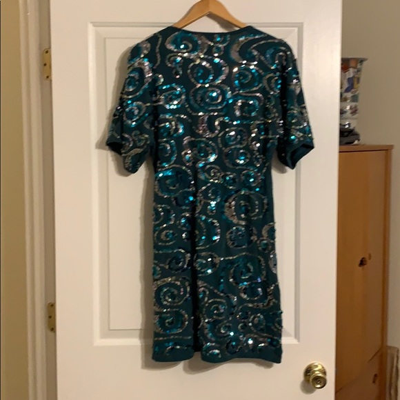 Nanette Lepore Green Sequin Sweater Dress - Picture 2 of 4